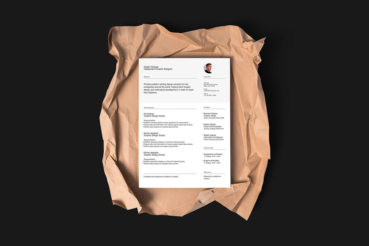 Minimal CV, letterhead & card bundle, a Resume Template by Srg® (Photo 6 of 14)