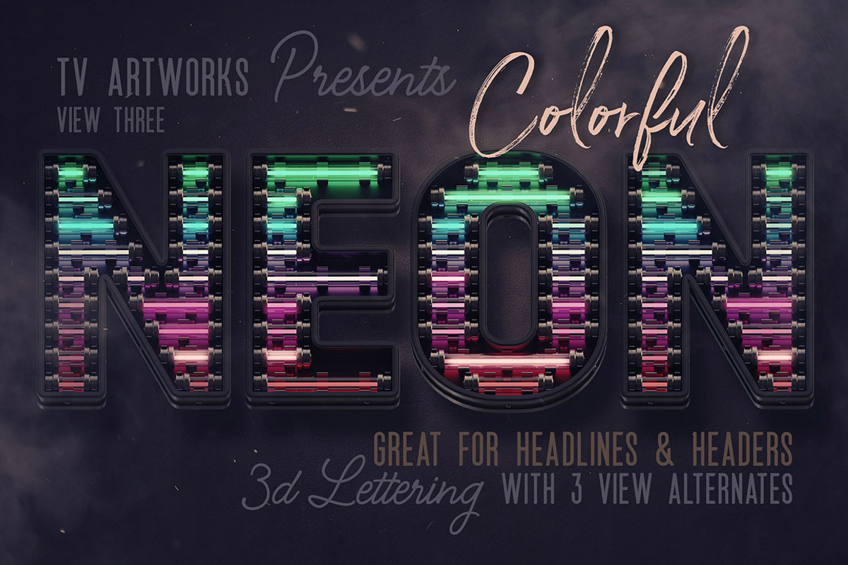 SALE Neon Lettering Super Bundle, a Graphic by TVartworks (Photo 6 of 27)