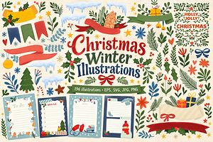 196 Xmas Illustrations Bundle