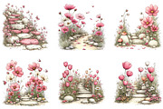 Whimsical Spring Flowers Pathway PNG, an Illustration by CraftArtStudio (Thumbnail 4 of 6)