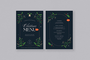 Simple Elegant Black Christmas Menu, a Flyer Template by VectorVactory