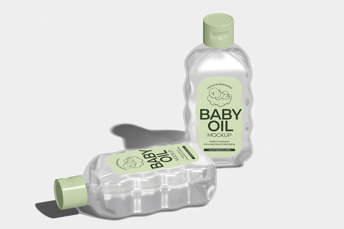 Baby Oil Bottle Mockup, a Packaging Mockup by Unerispace (Photo 4 of 5)