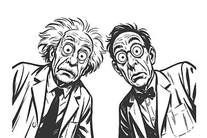 Shocked Scientists Looking Down in, an Illustration by AlexArt
