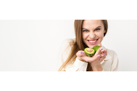Portrait of a lovely smiling young, a Food & Drink Photo by okskukuruza