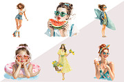 Summer Girl Clipart, an Illustration by Design Market (Thumbnail 3 of 3)