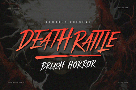 Death Rattle | Brush Horror Display, a Handwritten Font by Denustudios
