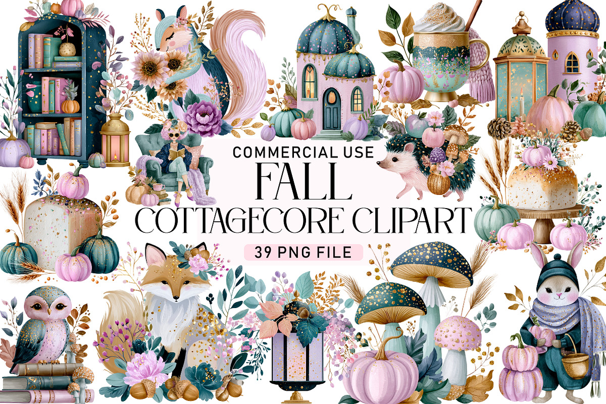 Fall Cottagecore Clipart Set, a Seasonal Illustration by Daily.Designs (Photo 1 of 5)