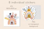 Boho Rainbows Stickers, a Graphic by rinaletters (Thumbnail 3 of 5)