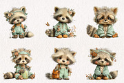 Summer Funny Raccoon Clipart, an Illustration by CreationArt (Thumbnail 4 of 10)