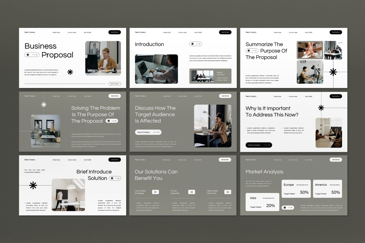 White Business Proposal Google Slide, a Presentation Template by graphicook (Photo 4 of 8)