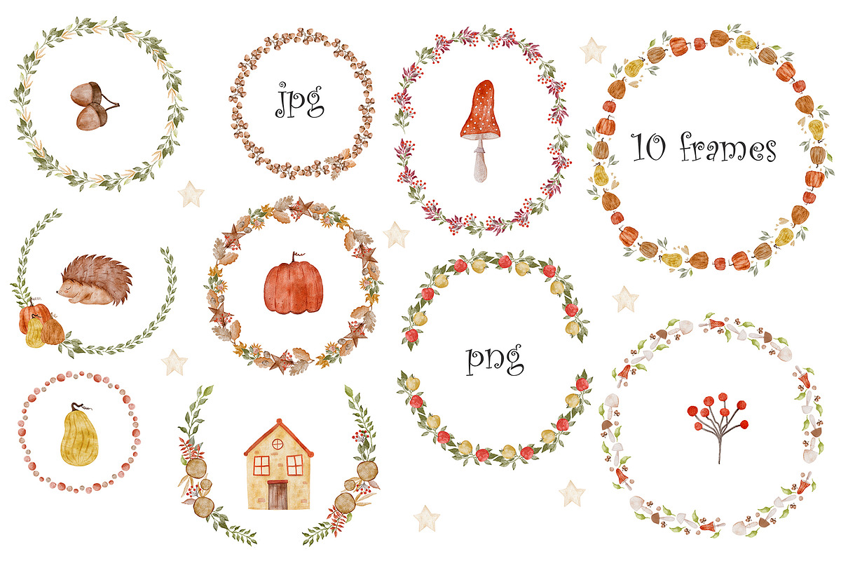 Autumn waterolor collection, a Graphic by Kattypainting (Photo 4 of 6)