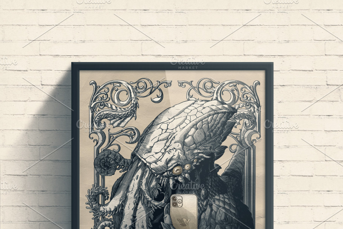 #Cthulhu with iPhone, an Illustration by inshader (Photo 4 of 6)