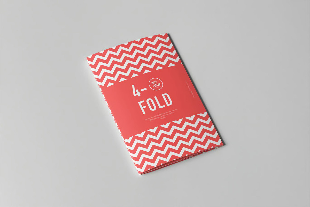 4-Fold Half Letter Brochure Mockup, an Advertising Mockup by zippypixelstudio (Photo 11 of 13)