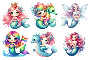Magical Cute Mermaid PNG, an Illustration by SinaCreation (Thumbnail 2 of 5)