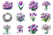 Watercolor Tulips Clipart Bundle, an Illustration by Dream Creation (Thumbnail 3 of 4)