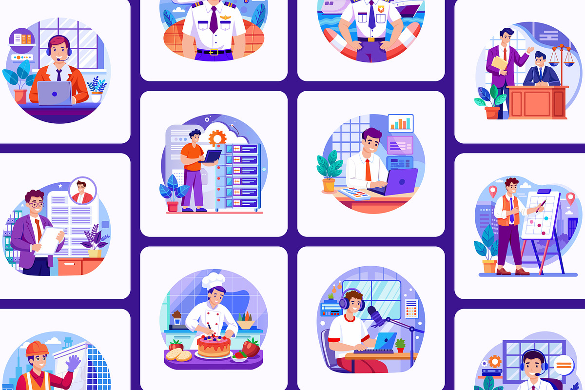 Animated Job Illustrations Art Set, a Work Illustration by Prosymbols (Photo 3 of 5)
