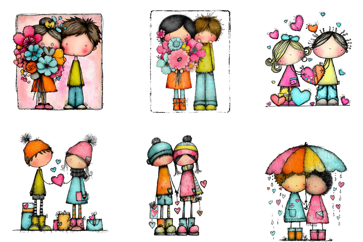 Whimsical Valentine Clipart, an Illustration by CreationArt (Photo 5 of 7)