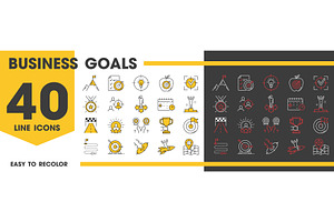 Business goal and target icons, a Finance Illustration by Vector Tradition
