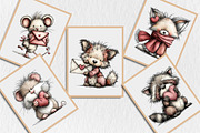 Whimsical Valentine Animal Clipart, a Seasonal Illustration by Rose Art (Thumbnail 7 of 7)
