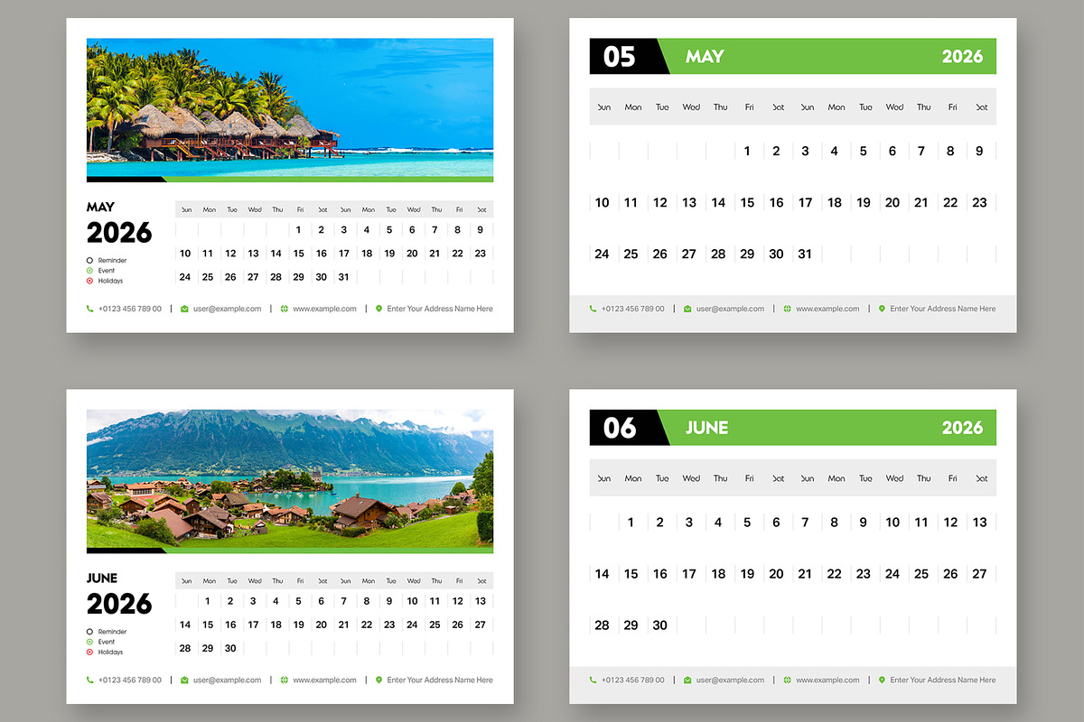 Modern Desk Calendar 2026 for Office, a Stationery Template by ContestDesign (Photo 4 of 4)