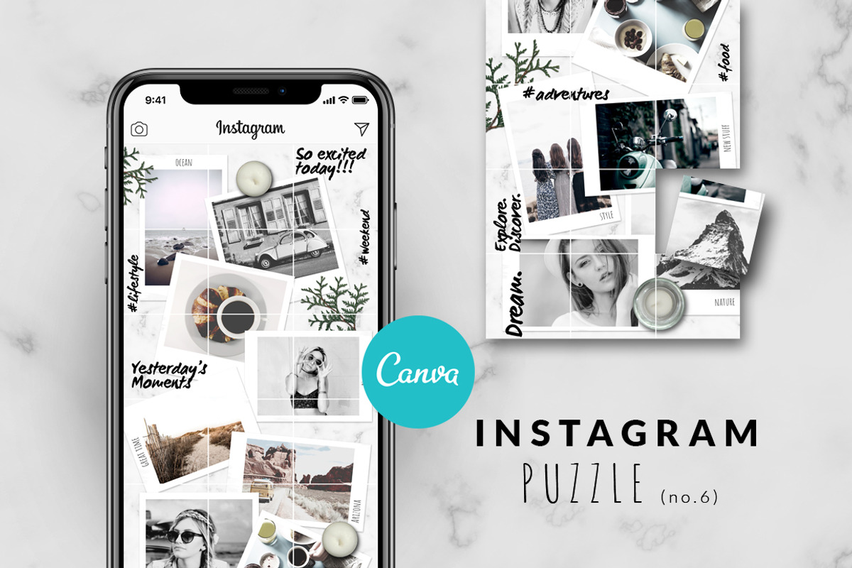 CANVA BUNDLE| Instagram puzzle templ, a Social Media Template by CreativeFolks (Photo 4 of 17)