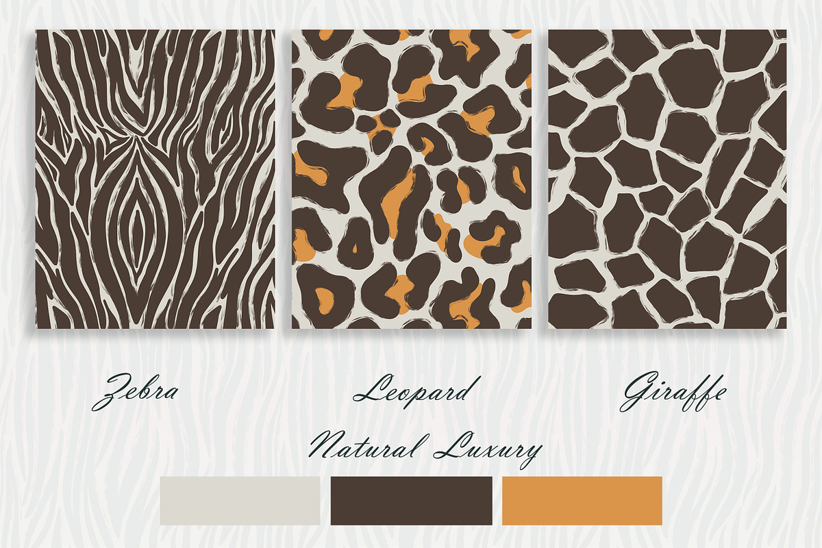 Wild Animal Print Set Natural Luxury, a Pattern Graphic by Oksana Dovhopol Art (Photo 7 of 17)