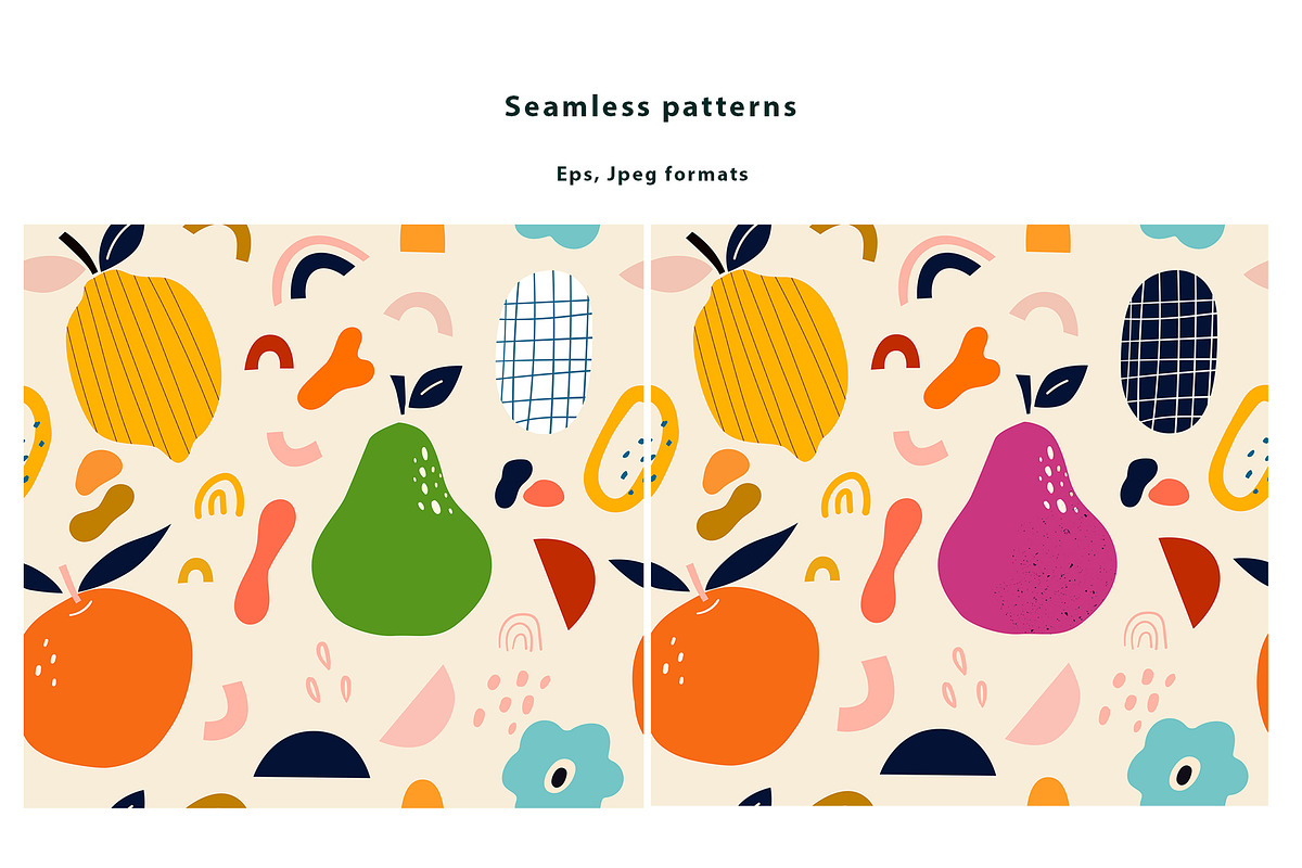 Fresh seamless patterns + posters, a Decorative Illustration by MoleskoStudio (Photo 19 of 21)