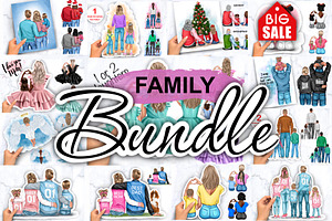 Family Clipart, Bundles, Big Set.