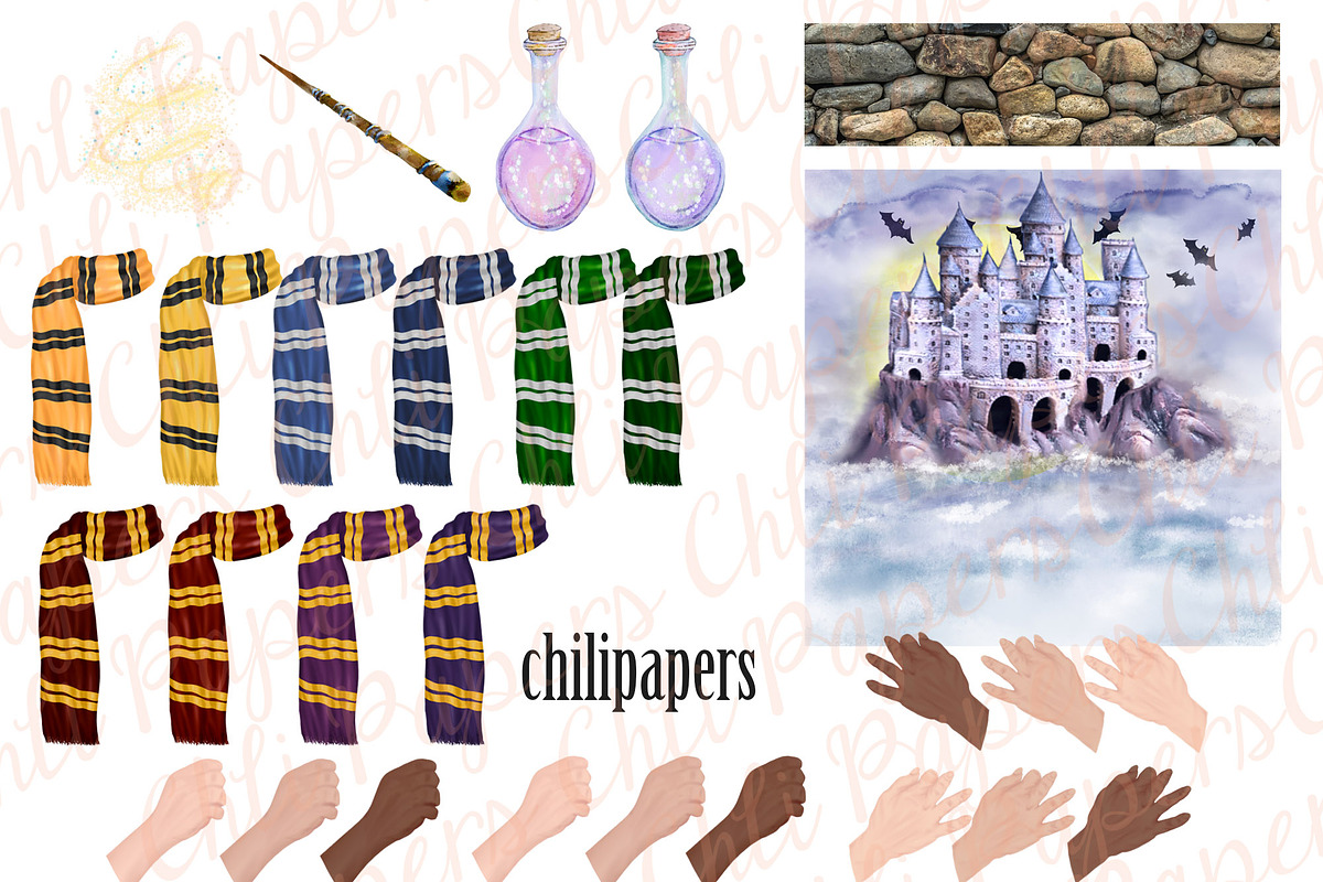 Wizard Clipart,Wizard people,Castle, an Education Illustration by chilipapers (Photo 4 of 5)