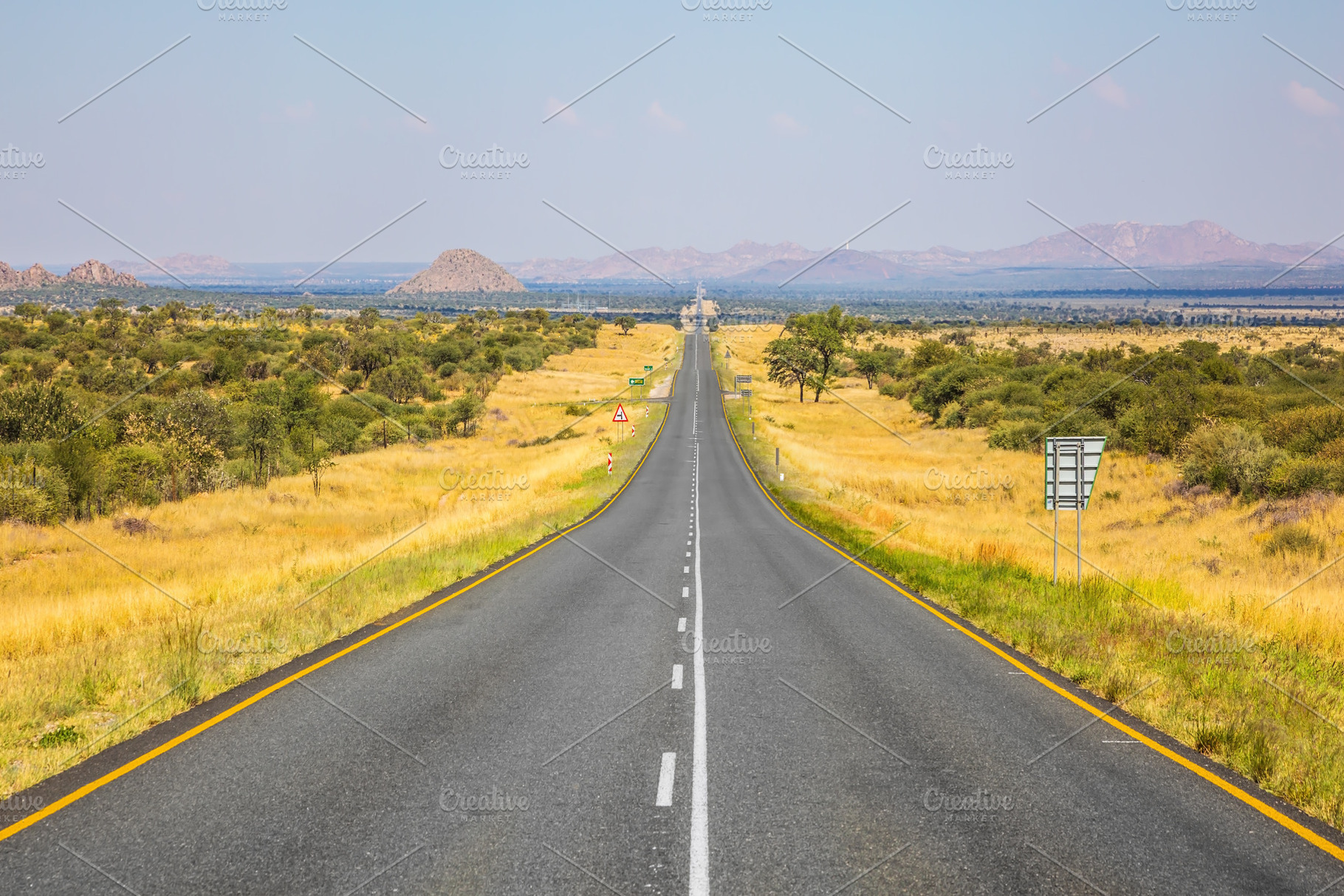 Good asphalt road in Namibia, a Nature Photo by kavram