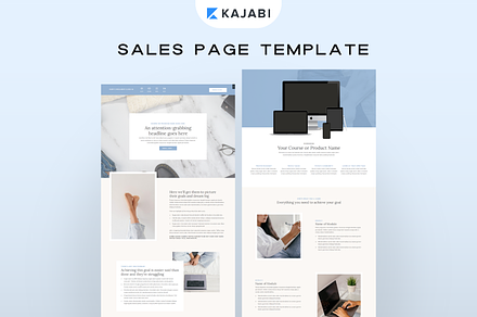Kajabi Sales Page Template, a Landing Page Template by Pixel & Flow