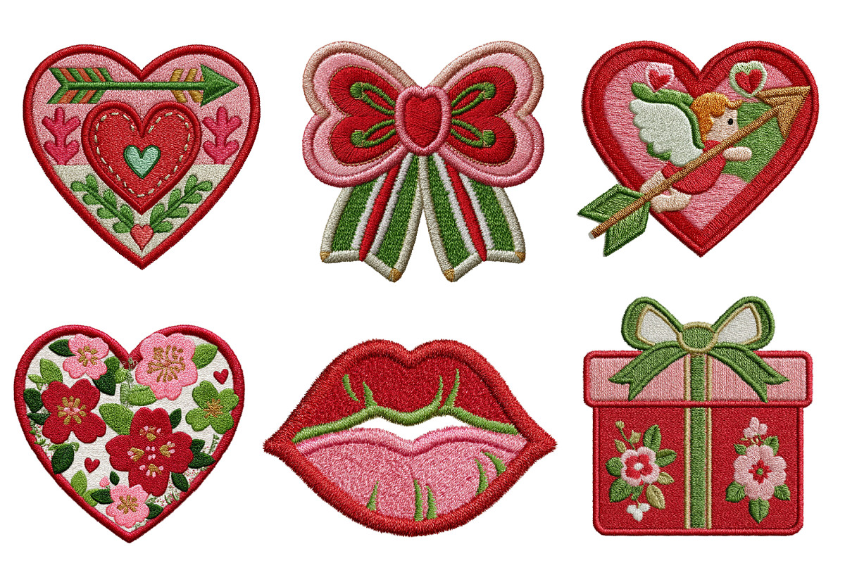 Valentine's Embroidery Clipart, an Illustration by Dream Creation (Photo 7 of 7)