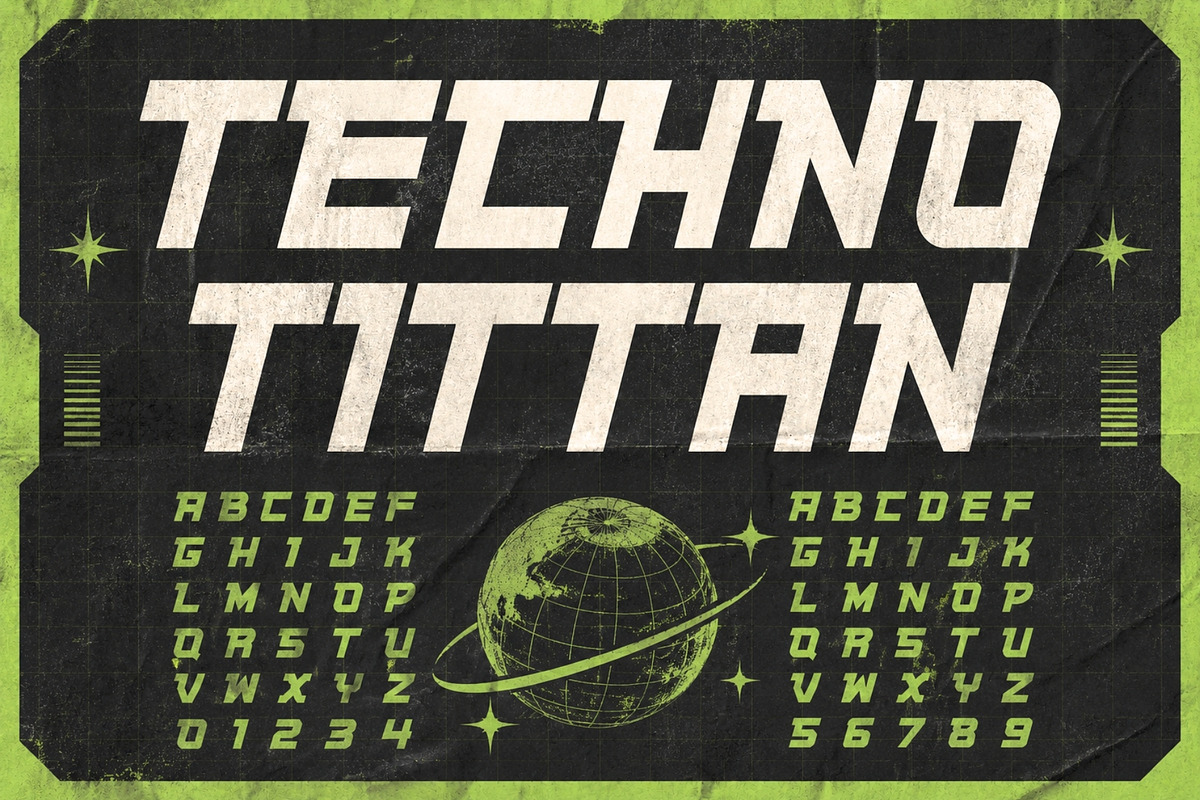 Techno Titan, a Sans Serif Font by HipFonts (Photo 1 of 8)