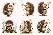 Whimsical Summer Hedgehog with daisy, an Illustration by Designworld (Thumbnail 7 of 10)