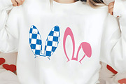 Checkered Pink Bunny Ears Easter SVG, an Illustration by CrexoraLab (Thumbnail 3 of 4)