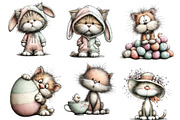 whimsical easter cat clipart, an Illustration by Designworld (Thumbnail 2 of 4)