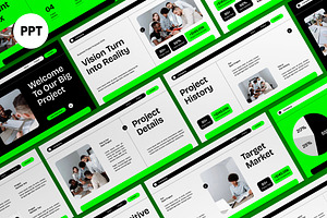 White Green Project Proposal PPT, a Presentation Template by graphicook