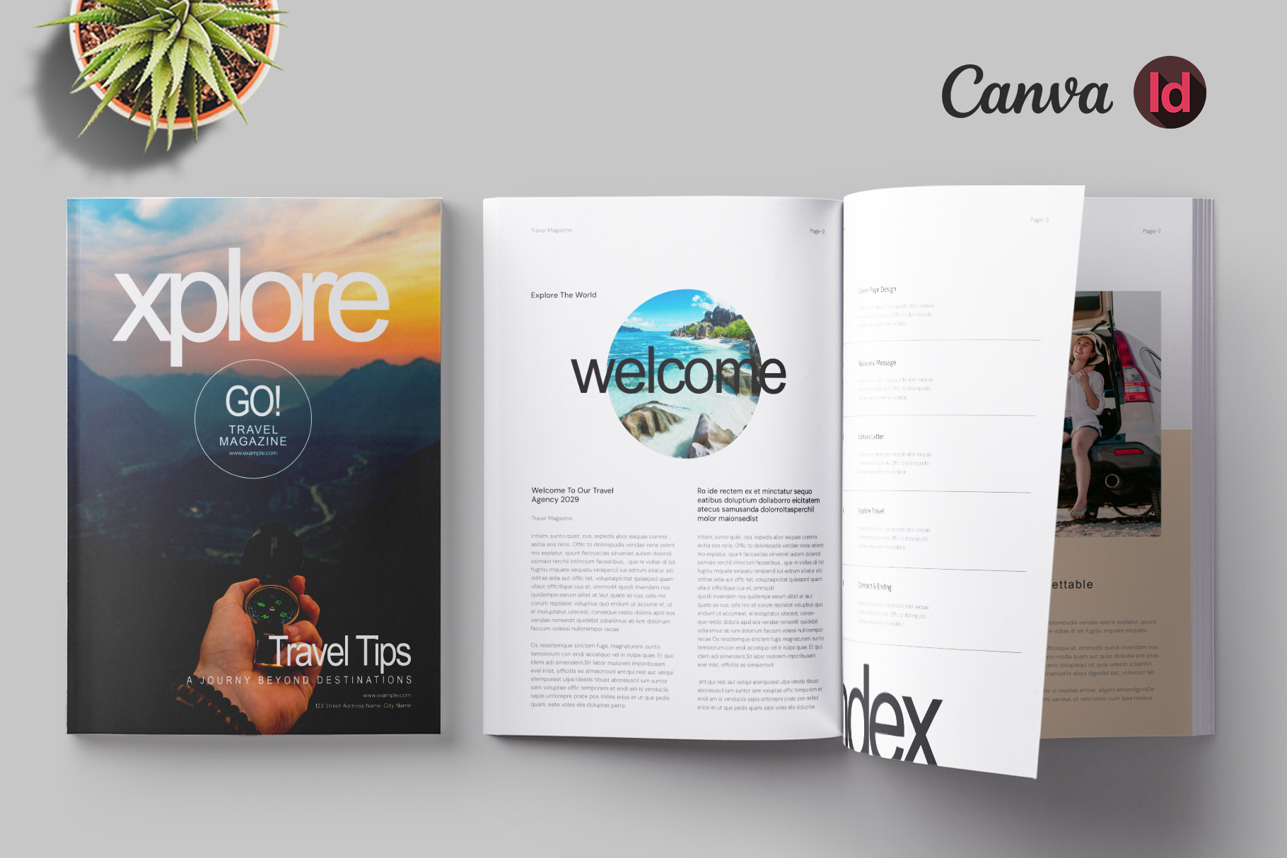 Travel Magazine Template | CANVA, a Magazine Template by Pixelpick