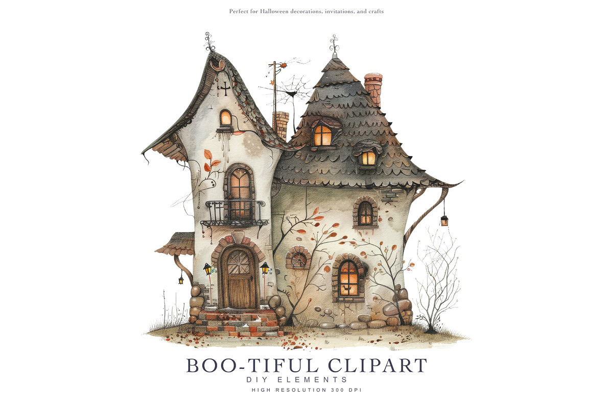 watercolor halloween clipart set, a Decorative Illustration by Patishop Art (Photo 2 of 6)