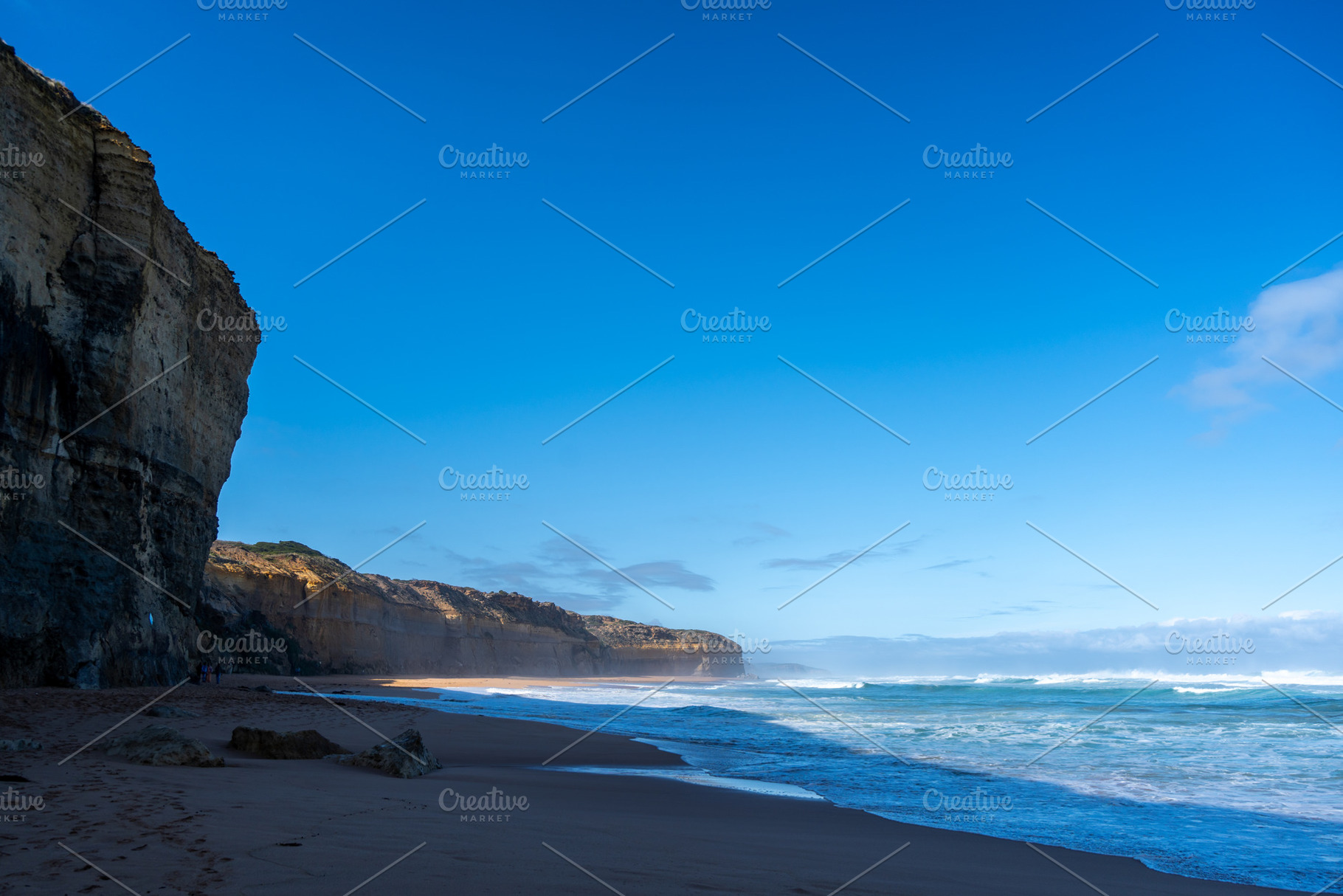 Clifton Beach and Twelve Apostles along the Great Ocean Road, Au, a Nature Photo by GoodGoods