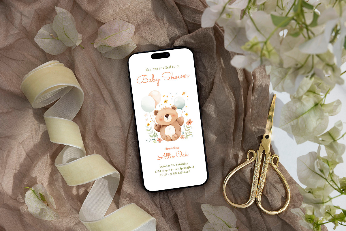 Ursa - Baby Shower Invitation, an Invitation Template by CinderHeart Designs (Photo 5 of 5)