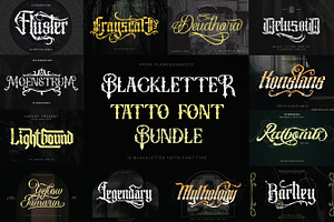 Blackletter Tattoo Font Bundle