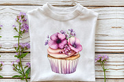 Spring Floral Cupcake Clipart, an Illustration by OK Design (Thumbnail 5 of 6)