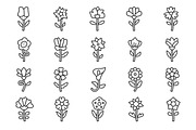 Flowers Outline Icon Pack, an Outline Icon by Tekuni (Thumbnail 6 of 12)