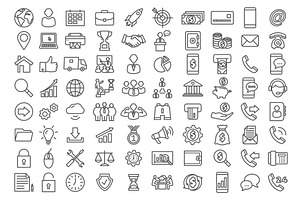 Vector set line icons Icons for, a Finance Illustration by IhorZigor