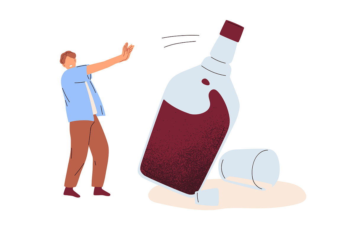 Alcohol abuse and addiction concept, a Food Illustration by Good Studio (Photo 6 of 7)