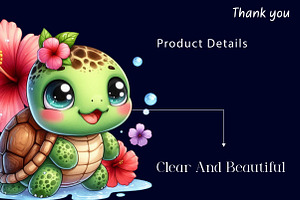 Baby Turtle Clipart Flowers Clipart