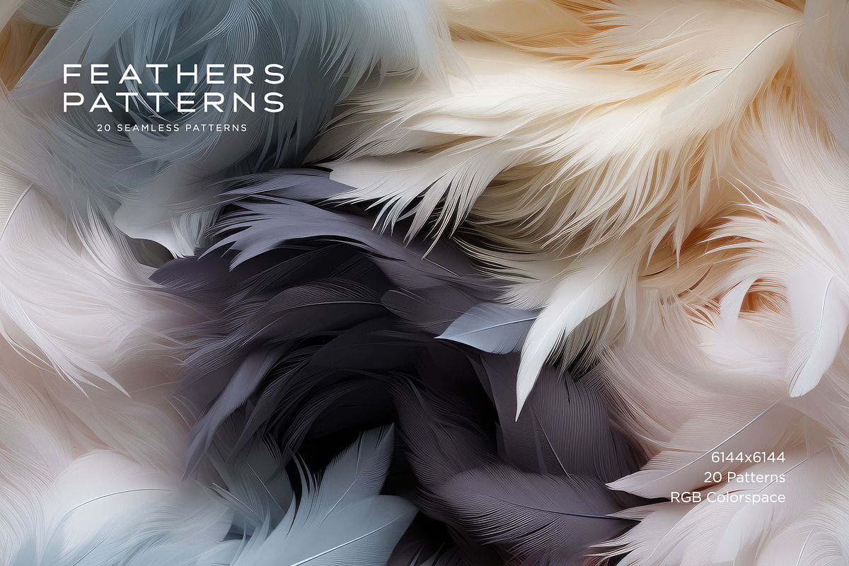 Feather Patterns: Seamless Patterns, a Pattern Graphic by RuleByArt (Photo 12 of 15)