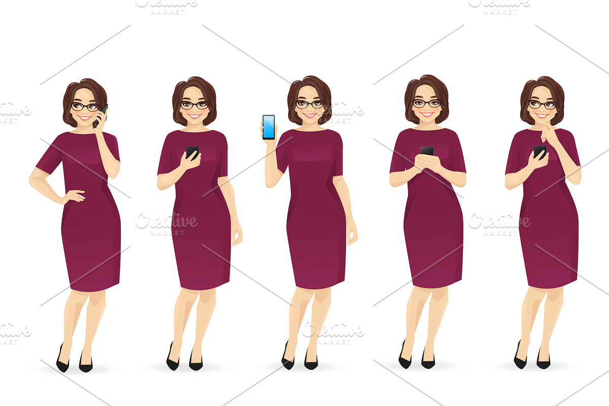 Business mature woman kit, a Technology Illustration by Volha Hlinskaya (Photo 3 of 9)