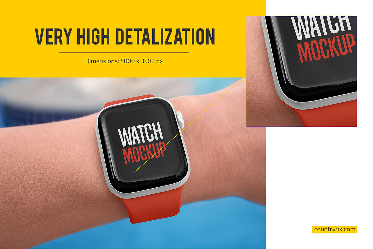 Smart Watch Mockup Set, a Wearable Device Mockup by Country4k (Photo 2 of 4)